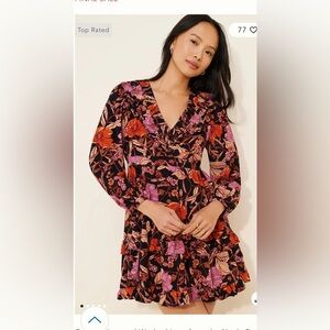 Pilcro tiered corduroy floral ruffle dress